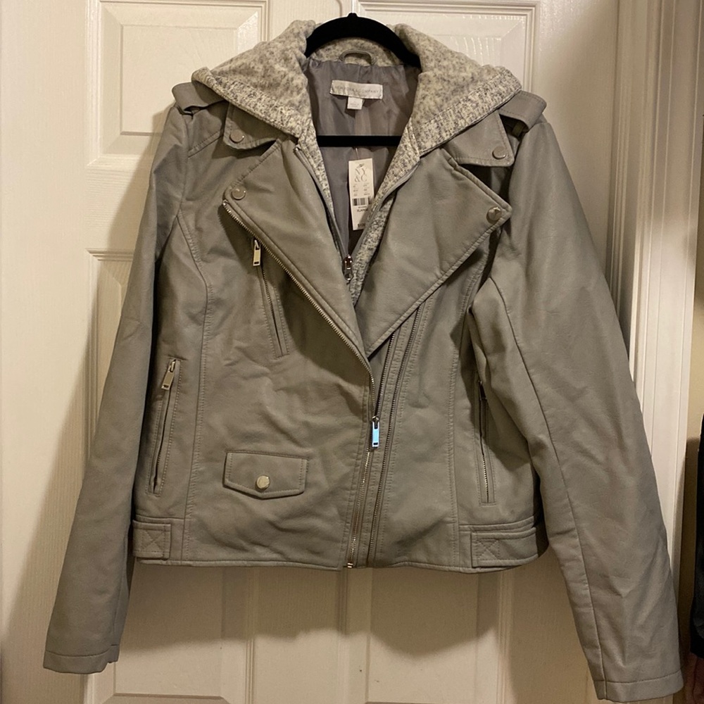 Super cute Moto jacket with hood by NYC& company